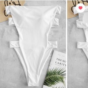 Zaful backless high cut bandeau swimsuit